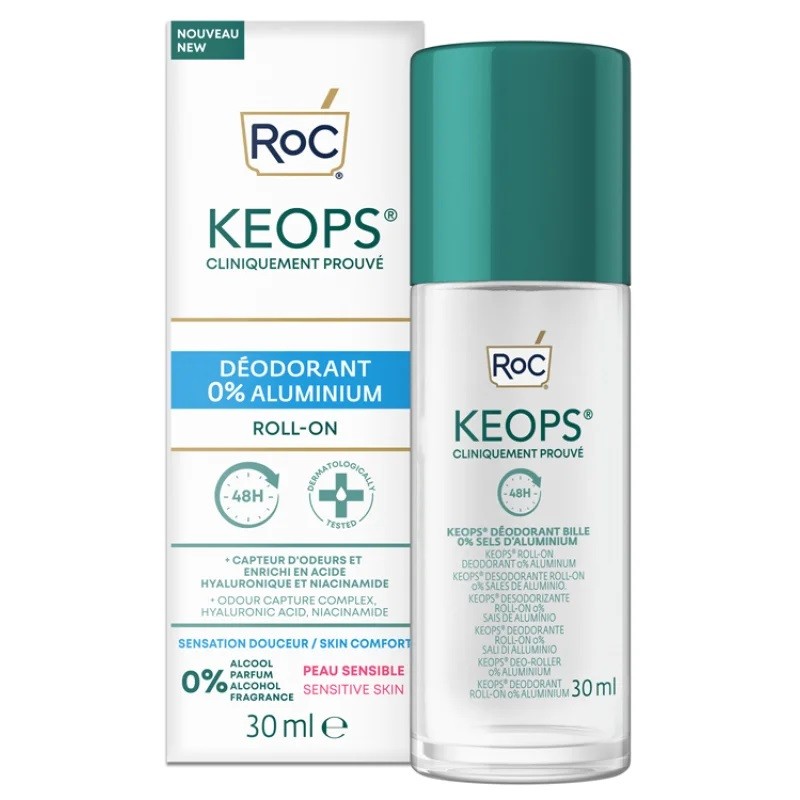 Roc Keops Deodorante Roll-On 0% Alluminio – 30ml